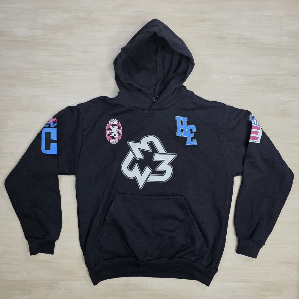 Half Evil 333 Black Logo Pullover Hoodie Size Large‎ Heavyweight